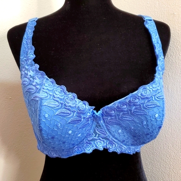 Bra Set Size 40D Blue Lace By Delta Burke - Picture 4 of 15
